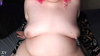 plump bbw pumps puffy saggy nipples moaning closeup