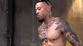 ebony babe bound and drooling hard in rough bdsm