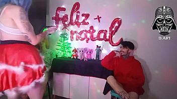 sexy christmas nerd goddess dominates with two big cocks 😈🎄🍆