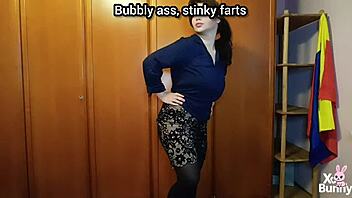 romanian brunette's kinky fart fetish homemade pantyhose closeup dirty talk compilation