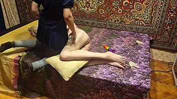 Anastasia mistress pegs sub with anal dildo in uniform domination