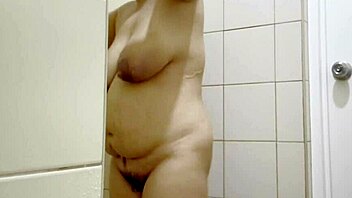 naughty indian milf with big boobs and hairy pussy showers seductively
