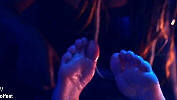 Heel play into intense foot domination
