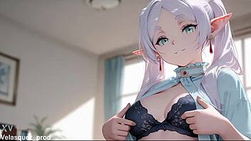 frieren begs boss for raise with creampie hentai fuck