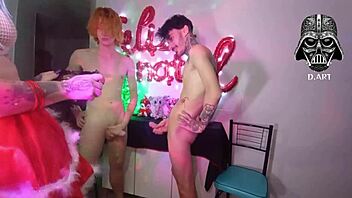sexy christmas nerd goddess dominates with two big cocks 😈🎄🍆