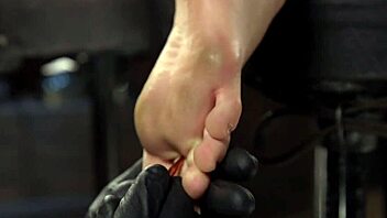slut drools on ballgag during rough bdsm torment