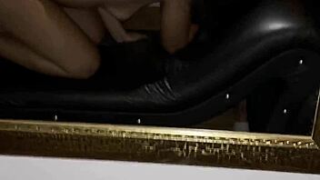 Neighbor's huge cock pounds horny housewife while husband films and jerks