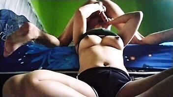 wanna see your amateur girlfriend's quick bedroom blowjob