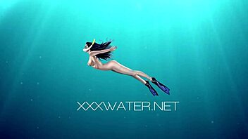 hungarian babe sazan swims naked teasing poolside