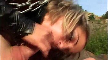 Masked Blondes Chained for Deepthroat and Group Cum Fest