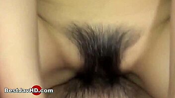 I'm jizzing over this horny Japanese doll's unshaved pussy show