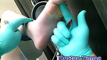 dr tampa gives serena morgan her first intense gyno exam