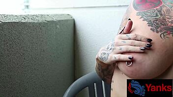 Ohh my pierced pussy loves this huge dildo so deep ugh