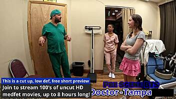 dr tampa gives serena morgan her first intense gyno exam