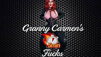 granny carmen gets xmas creampie doggystyle pov 🎄💦