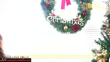 venus christmas fuck doll silicone tits pounded hard