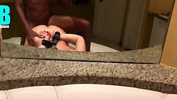 hotwife takes first huge bbc anal creampie while cuckold watches pov