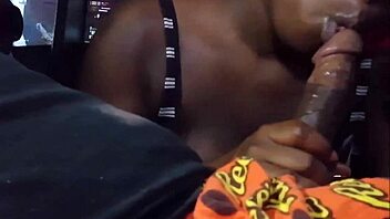 Milf Sucks Big Black Cock Through Shorts in 4K Close-Up