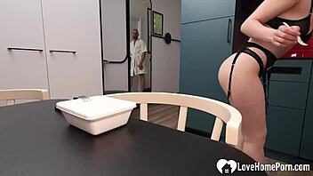 horny tinder girl bent over kitchen counter pounded rough over cereal?