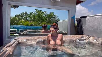 artemisia horny milf naked jacuzzi outdoor sunscreen tits tease