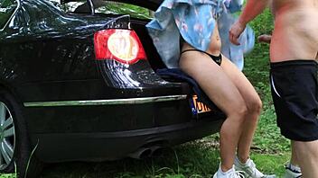 ex-boyfriend bends bride over in forest for last cheating fuck