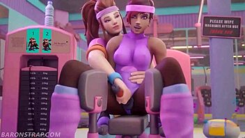 brigitte gym shadow training turns pussy licking frenzy