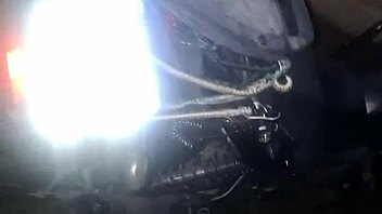 stopped bike in alley pumped cum straight into her wet pussy!