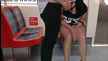 that panty-less dress girl jerked and sucked me on train