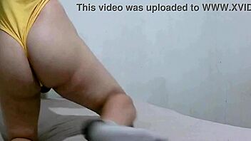 Femboy spreads huge ass and legs on hidden bedroom camera