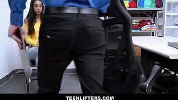 skinny latina shoplifter kiarra kai fucks mitt aziani guard to escape cops