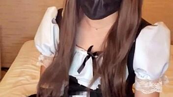 watch this cute japanese ladyboy vibe her ass crossdressing