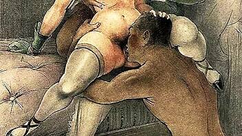 vintage erotic art captures antique retro sensual scenes beautifully