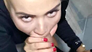 Horny Couple Risks Quickie Fuck in Public Toilet