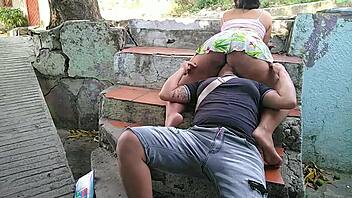 Delivery guy gets my wet pussy on his tongue for tip