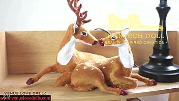 venus christmas fuck doll silicone tits pounded hard