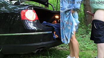 ex-boyfriend bends bride over in forest for last cheating fuck