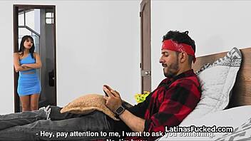latina teen sucks roommate's monster cock starting dorm date night