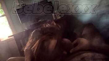 blindfolded latina redhead gives sloppy deepthroat cum in mouth
