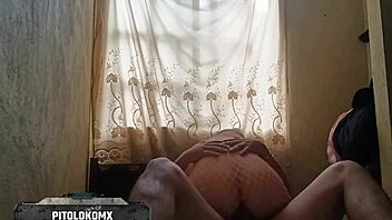 hot busty latina schoolgirl in stockings screams riding!