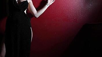 odette fox peels off sultry evening dress teasing slowly