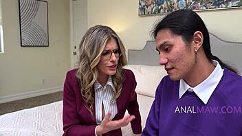 he discovers milf's secret porn gig and films hot content