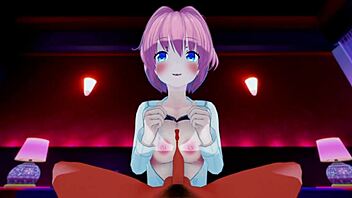 Sayori's Thighs Grip Tight While Tits Fuck Cock Provocatively