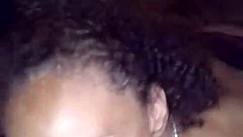 lucky guy enjoys nasty threesome with ebony pawg milf pussy eating dick sucking