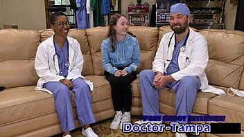 dr tampa gives serena morgan her first intense gyno exam