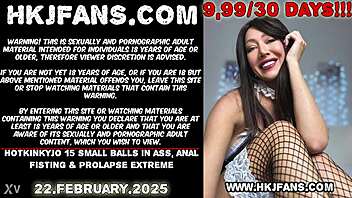 hotkinkyjo shoves 15 small balls deep in ass anal fisting prolapse