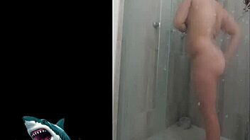 curvy latina neighbor shows off shower sex skills