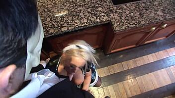 Savannah Gold Fucked Doggy In Tight Latex French Maid Uniform