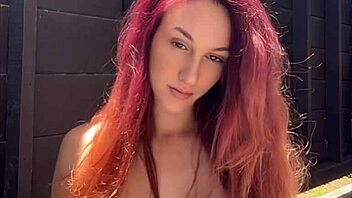artemisia love teases with juicy tits bouncing outdoors
