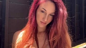 artemisia love teases with juicy tits bouncing outdoors