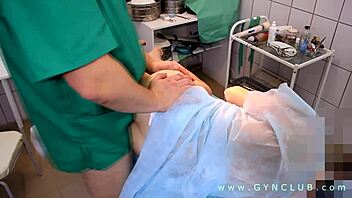 lustful doctor binds and fucks patient on hospital desk during gyno exam